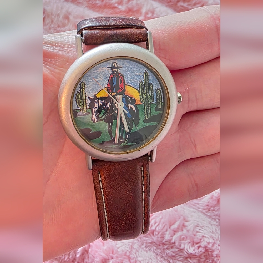 Vintage Western Cowboy Watch | Japan Quartz Brown